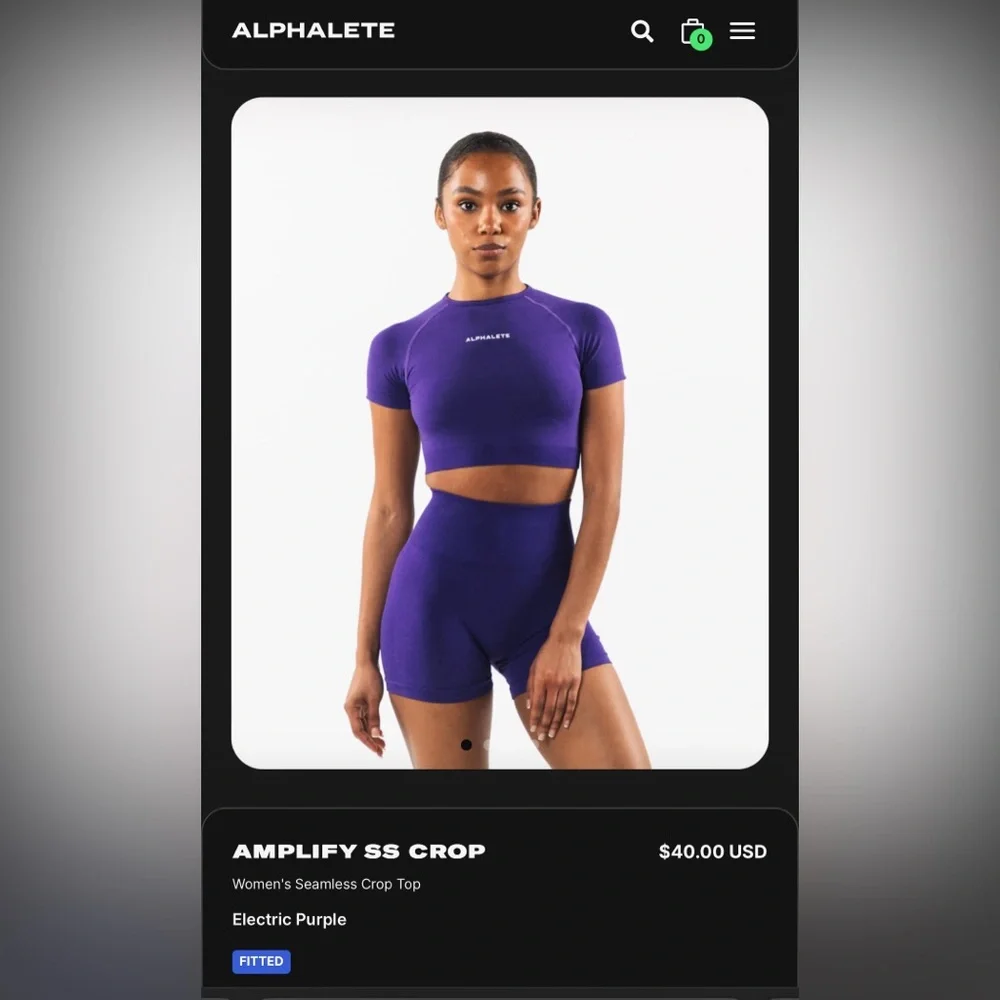 Alphalete Amplify SS Crop Size M - Picture 3 of 4